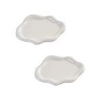 UgyDuky 2Pcs Ceramic Jewelry Dish for Women Jewelry Tray Trinket Dish Cute Irregular Cloud Shape Ceramic Jewelry Plate Watch/Key Tray Aesthetic Ring Dish for Mother's Day/Thanksgiving/Birthday Gift