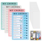 Checklist Board, 4 Pieces to Do List Checklist Board, Portable Chore Chart Memo Boards Chore Chart Customized with 40 Blank Paper for Household Chores Daily Affairs Reminder 12 x 20 cm 4 Colors