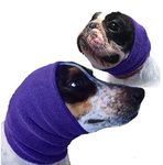 Happy Hoodie, Headband for Pet, Soft, Expandable, Fabric Band. Relieves Anxiety and Calms Dogs During Stressful Situations, Pack of 2, Ideal for Small and Large Breeds, Purple (1 Small & 1 Large)