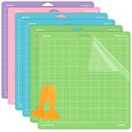 12X12 6 Pack Cutting Mat for Cricut Maker/Maker 3/Explore 3/Air/Air 2/One(StandardGrip, LightGrip, StrongGrip, FabricGrip) Cutting Mat Replacement Accessories (Blue, Green, Pink, Purple)