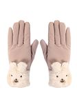 FabSeasons Winter Gloves For Girls & Women, with faux fur on the inner for cold weather, Touchscreen enabled finger