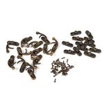 GOTOTOP 12PCS Antique Left Right Latch Hook Hasp Wood Jewelry Box Hasp Catch Decoration With 48 Replacement Screws(Left-Bronze)