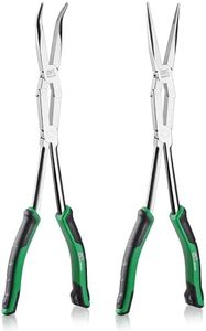 SK 2-Piece Double Compound Long Reach Pliers Set, 13-Inch Straight Long Nose Pliers, 45° Bent Nose Pliers, with Comfort Grips, Premium CR-V Steel Construction