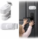 The Snap-On Door Lock Kids Can't Reach or Defeat, Childproof Door Lock, No Tools or Adhesives Required, Child Locks for Door, Simple Install Safety Locks for Bathroom Kitchen Pet Bedroom Kids Toddlers
