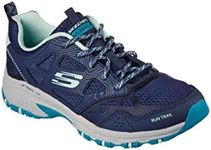 Skechers Women's Hillcrest Pure Escapade Walking Shoe, Navy Leather/Mesh/Turquoise Trim, 5 UK