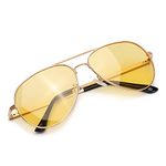 Myiaur Night Vision Glasses for Comfortable Driving, Polarized Yellow Lens Anti Glare - UVA UVB Protection