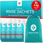 Medi Grade Saline Nasal Rinse Salt Sachets for Nasal Irrigation, 130 Sachets x 4.5g - Natural, Isotonic and pH Balanced Nose Cleaner Nasal Wash Sachets for Clear Nasal Passages and Improved Breathing