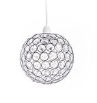 Innoteck Compact Acrylic Spherical Pendant Lampshade - for Dinning Living Room Bedroom Home Restaurants Office Bar Café Lighting Decoration - Chrome