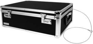 Vaultz Storage Lock Box - 6.5 x 23 x 13.5 Inch - Secure Dorm Storage Trunk with Combination Lock - Ideal Briefcase, Medicine Box, and Personal Item Lock Box - Store Cash, Laptop - Black/Silver