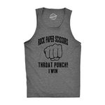 Crazy Dog Tshirts Mens Fitness Tank Rock Paper Scissors Throat Punch Tanktop Funny Sarcastic Humor Shirt Funny Workout Shirt for Men Tank Top for Men Funny Sarcastic Tank Dark Grey XXL