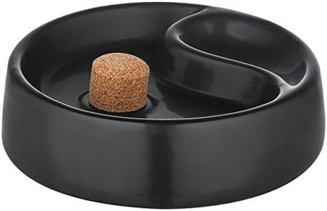 Pipe Ashtray with Knocker and Pipe Rest in Black Ceramic