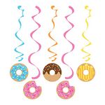 Creative Converting PC324238 Party Dizzy Danglers Colourful Donuts Hanging Swirls-5 Pcs, Paper, Multicolor