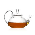 EZ Life Borosilicate Glass Teapot with Filter Infuser, Tea Pot Set, Microwave, Dishwasher Safe, Unique gift idea glass Teapot, Coffee Pot Tea Kettle - Induction Friendly Transparent - 600 ml - 1 Piece