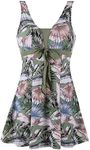 wantdo Women's Modest One Piece Beach Suit Plus Size Swimwear Feather 18/20 Plus
