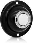 Door Bell Button, Round Metal Doorbell Button Black Wired Lighted Up LED Door Buttons Replacement Solid Iron Doorbell for Home Front Doors, White Light