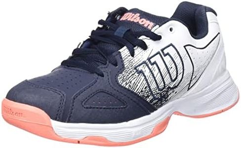 Wilson Women's Tennis Shoes, KAOS STROKE W, Grey/White/Orange, Size: 4, For All Surfaces, All Player Types, WRS328160E040