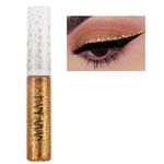 Gold Eyeliner, Glitter Coloured Liquid Eyeliner, Shimmer Metallic Sparkly Eye Liner Waterproof Long Lasting Quick Dry Eye Liners Eyeshadow Eye Makeup for Women and Girls