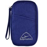 Hopsooken Travel Wallet & Passport Holder Organizer RFID Blocking ID Card Pouch(Darkblue)