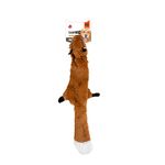 BarkButler x Fofos Skinneez Stuffing Free Fox Squeaky Dog Toy,Brown|for Small-Large Dogs(5-30kg)|2 squeakers|Super Soft Fabric|for All Breeds|Chew,Tug,Fetch