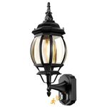 Lamomo Outdoor Wall Lights,Large Motion Sensor Outside Lights Mains Powered,Waterproof Aluminum Security Light Sensor Wall Lantern Black Anti-Rust Outside Wall Sconce for Garden Doorway