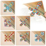 Qilery 6 Pcs Cross Diamond Painting Bookmarks Kits Cross Art Bookmarks 5D Rhinestone Diamond Crystal Acrylic Diamond Painting Book Markers for Kid Adult Craft Read School Office Home DIY Lover