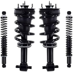 PM Auto Set of 4 Front Quick Complete Strut-Coil Spring Assembly-Rear Complete Shock Absorber Kit Compatible With 2014-2018 Chevrolet Silverado 1500 4WD Monotube Performance Upgrade