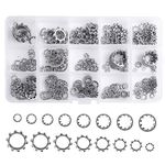 Beenlen 400 Pcs External Internal Tooth Star Lock Washers Assortment Kit, 304 Stainless Steel External & Internal Serrated Lock Washer Assortment Set-Size Included: M2 M2.5 M3 M4 M5 M6 M8 M10 M12