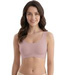 DClub Comfort Revolution Seamless Bra Easy lite Full-Coverage Wireless Everyday Bra with CloudSoft Comfort with Removable Pad. Nude