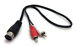 MainCore 50cm Long 5-Pin Midi to x 2 RCA Phono Male Plugs Audio Cable Lead Cord