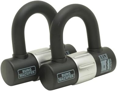 Burg-Wachter 100D Duo Sold Secure Gold Keyed Alike U Lock Twin Pack, Black