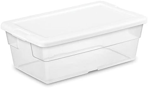 Sterilite 6 Quart Clear Plastic Stackable Storage Container Bin Box Tote with Snap-Close White Lid Organizing Solution for Home & Classroom, 36 Pack