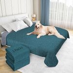 2 Packs Waterproof Dog Blankets Washable for Large Dog, Pet Couch Covers Protect Bed Sofa Furniture, Soft Reversible Dog Blankets Anti Scratches Dirty for Puppy Kids (82"×102", Teal/Grey Blue)