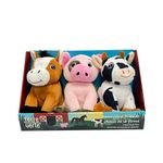 Terre Verte Farmyard Friends Dog Plush Toys, Soft, Washable & Durable, Interactive Squeaky Toys, Perfect for Small, Medium, & Large Breeds, Ensuring Endless Entertainment, 3 Pack Cute Dog Plushies