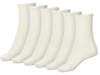 BenSorts Womens Lightweight Breathable Ankle Socks Casual Calf Crew Socks 6 Pairs Beige Size 5-11