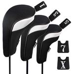 Andux Golf Driver Wood Head Covers Interchangeable No. Tag 3 of Set Mt/mg04 Black