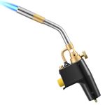 MAPP Propane Torch, Ovshnrr Adjustable Flame Intensity & Solid Brass Tube Gas Torch, Portable Heavy Duty Plumbing Soldering Brazing Blow for Weed Burner, Welding Roofing, Grilling, Ignition