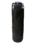 Venom Black Color, Unfilled (Empty), 5.0 Feet Long, Synthetic Leather Material Punching Bag/Kickboxing Bag/Takewondo Bag/Fitness Bag/Professional Training Bag with Hanging Chain