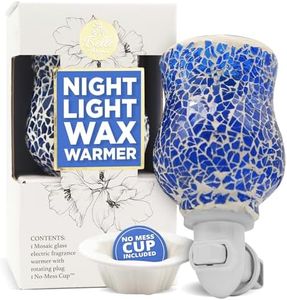 Belle Aroma Bijou® Bulb-Free Plug-in Wax Warmer Night Light – Electric Wax Melter with Mosaic LED Glow, Heating Plate, No Bulbs to Replace, No-Mess Wax Cup, Blue