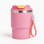 YELONA Stainless Steel 480 ML Double Wall Insulated Travel Coffee Tumbler Mug Sipper Thermos with 2in1 Flip Up Leak Proof - (Blush Pink)
