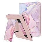 Fintie Stand Case for 6" All-New Kindle (2022 Release) - PU Leather Cover with Card Slot & Hand Strap for Kindle 2022 11th Generation Model No. C2V2L3 (NOT fit Paperwhite or Oasis), Glittering Marble