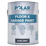 Polar Heavy Duty Interior Dark Grey Floor & Garage Paint, 5 Litre - Ideal for Garages, Warehouses & Concrete Stone Floors - Hard Wearing & Slip Resistant Mid-Sheen Finish