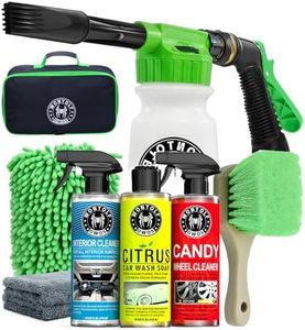 Wontolf CWK188 Car Wash Kit with Foam Gun, Car Wash Soap, Interior Detailer Cleaner, Wheel Cleaner, Car Care Cleaning Detailing Kit for Cars Trucks RVs SUVs Motorcycles (Works w/Garden Hose), 10 Items