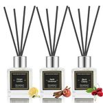 NEVAEHEART Reed Diffuser Set, Apple Cinnamon/Black Cherry/Ginger Lemon, 1.7OZ x 3 Packs Reed Diffuser, Oil Diffuser Sticks, Fragrance Diffuser with Gift Box