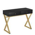 ACME Furniture Acme 92310 Coleen Desk, Black & Brass