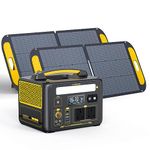 VTOMAN Jump 600X Portable Power Station with 2 * 110W Solar Panels - 600W/299Wh LiFePO4 Battery Solar Generator with 600W Constant-Power, PD 60W Type-C, Capacity Expandable for Camping, Home Backup