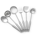 Aiminjey 304 Stainless Steel Kitchen Utensils Set 6 Pcs Cooking Utensil, Spatula, Soup Spoon, Leaking Shovel, Kitchen Tools Set