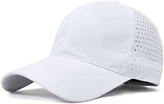 Oversize XXL Baseball Caps,Quick Dry Mesh Sports Hat for Big Heads 22"-25"，Waterproof Baseball Cap Adjustable Lightweight Running Sun Hat, White, XXL