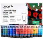 Mont Marte Signature Acrylic Colour Paint Set, 24 x 75ml (2.5oz), Semi-Matte Finish, 24 Colours, Suitable for Most Surfaces Including Canvas, Card, Paper and Wood