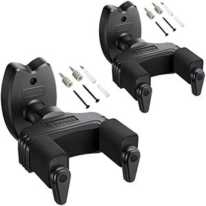 Donner Support mural pour guitare, 2-Pack, Supports muraux à verrouillage automatique pour guitare acoustique et électrique, basse et mandoline, noir.