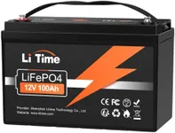 LiTime 12V 100Ah Lithium LiFePO4 Battery, Built-in 100A BMS, 4000-15000 Cycles, 10-year Lifetime, Perfect for RV, Solar, Backup Power, Off Grid Application, Boat, Trolling motor.（Group 31）